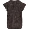 imageAdrianna Papell womens Solid Short Ruffle Sleeve Popover BlouseBlackIvory Sketch Stripe