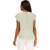 imageAdrianna Papell womens Solid Short Ruffle Sleeve Popover BlouseIcy Sage