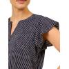 imageAdrianna Papell womens Solid Short Ruffle Sleeve Popover BlouseNavy Ripple Stripe