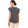 imageAdrianna Papell womens Solid Short Ruffle Sleeve Popover BlouseNavy Ripple Stripe