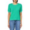 imageAdrianna Papell Womens Crew Neck Cable Scalloped Edge Tipped Short Sleeve SweaterSimply GreenIvory