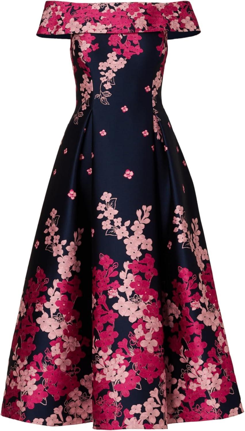 imageAdrianna Papell Womens OffShoulder DressNavyPink Multi