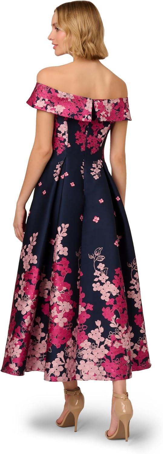 imageAdrianna Papell Womens OffShoulder DressNavyPink Multi