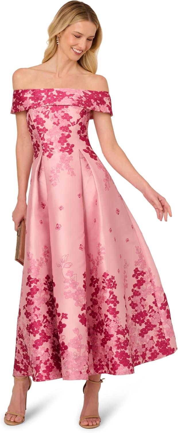 imageAdrianna Papell Womens OffShoulder DressPink Multi