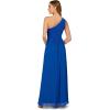imageAdrianna Papell Floral Print Chiffon Gown with One Shoulder NecklineViolet Cobalt