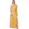 imageAdrianna Papell Floral Print Chiffon Gown with One Shoulder NecklineYellow Multi