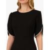 imageAdrianna Papell Womens Knit Crepe Pearl Midi DressBlack