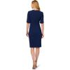 imageAdrianna Papell Womens Knit Crepe Pearl Midi DressNavy Sateen