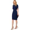 imageAdrianna Papell Womens Knit Crepe Pearl Midi DressNavy Sateen