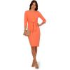 imageAdrianna Papell Womens Knit Crepe Tie Waist SheathDressOrange Coral