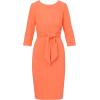 imageAdrianna Papell Womens Knit Crepe Tie Waist SheathDressOrange Coral
