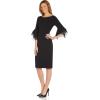 imageAdrianna Papell Womens Knit Crepe Tiered Sleeve DressBlack