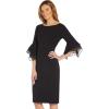 imageAdrianna Papell Womens Knit Crepe Tiered Sleeve DressBlack