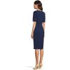 imageAdrianna Papell Womens Mini Bow Front Sheath DressNavy Sateen