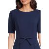 imageAdrianna Papell Womens Mini Bow Front Sheath DressNavy Sateen