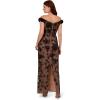 imageAdrianna Papell Womens Off Shoulder Bead Long DressBlackRosegold