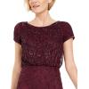 imageAdrianna Papell Womens One Size Boat Neck Short Sleeve Blouson Beaded GownCassis