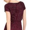 imageAdrianna Papell Womens One Size Boat Neck Short Sleeve Blouson Beaded GownCassis