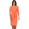 imageAdrianna Papell Womens Knit Crepe Tie Waist SheathDressOrange Coral