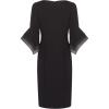 imageAdrianna Papell Womens Knit Crepe Tiered Sleeve DressBlack