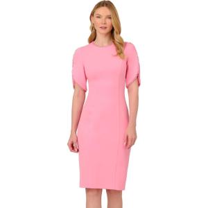 imageAdrianna Papell Womens Knit Crepe Pearl Midi DressCherry Blossom