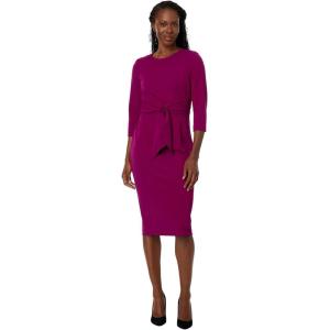 imageAdrianna Papell Womens Knit Crepe TIE Waist Sheath Wildberry