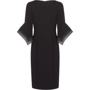 imageAdrianna Papell Womens Knit Crepe Tiered Sleeve DressBlack