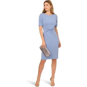 imageAdrianna Papell Womens Mini Bow Front Sheath DressFrench Blue