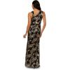 imageAdrianna Papell Womens Crinkle Metallic Mesh GownBlackGold