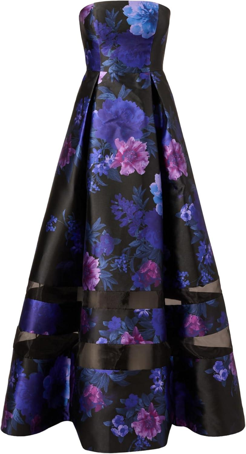 imageAdrianna Papell Strapless Floral Mikado Illusion Ballgown