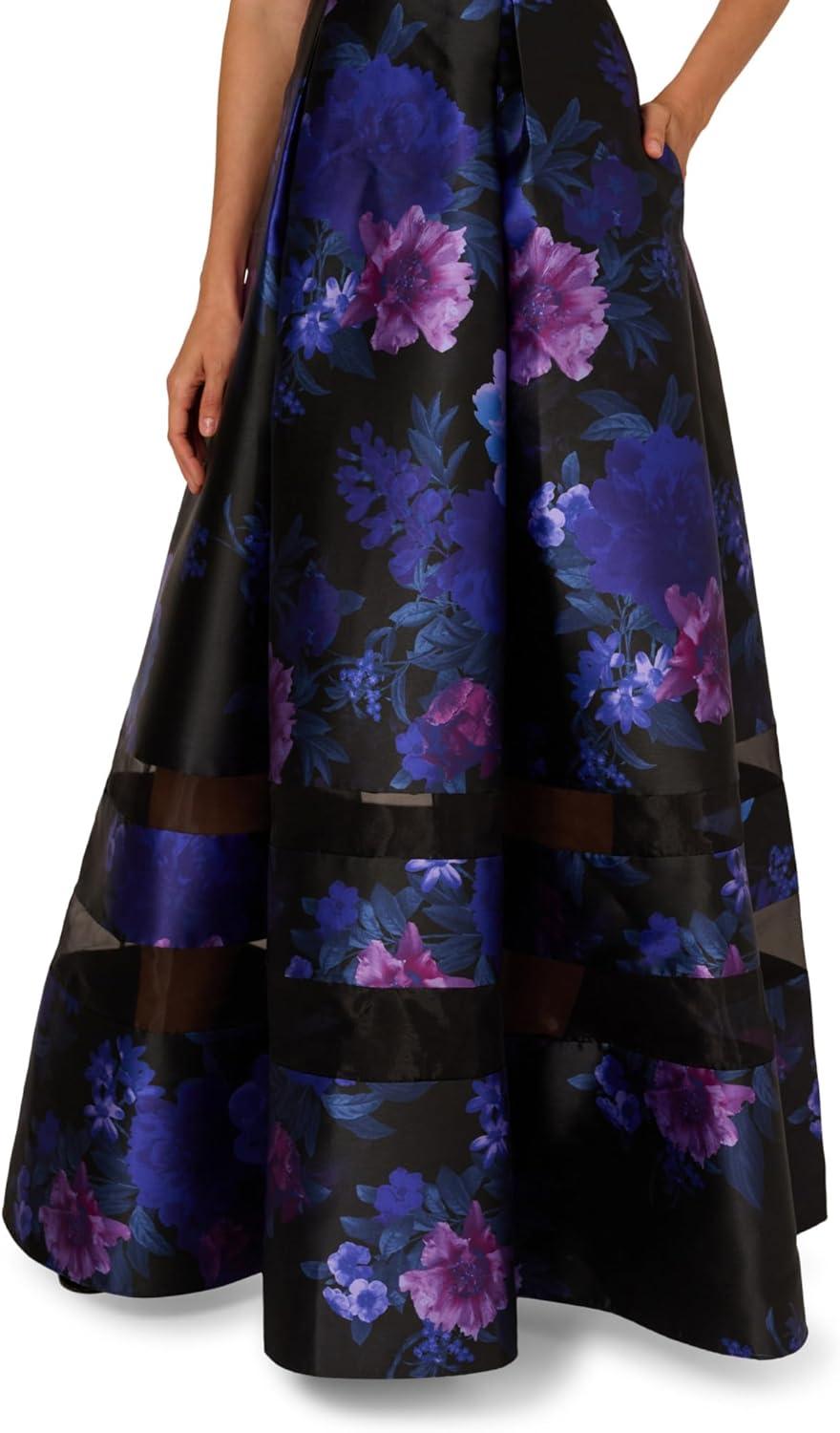 imageAdrianna Papell Strapless Floral Mikado Illusion Ballgown