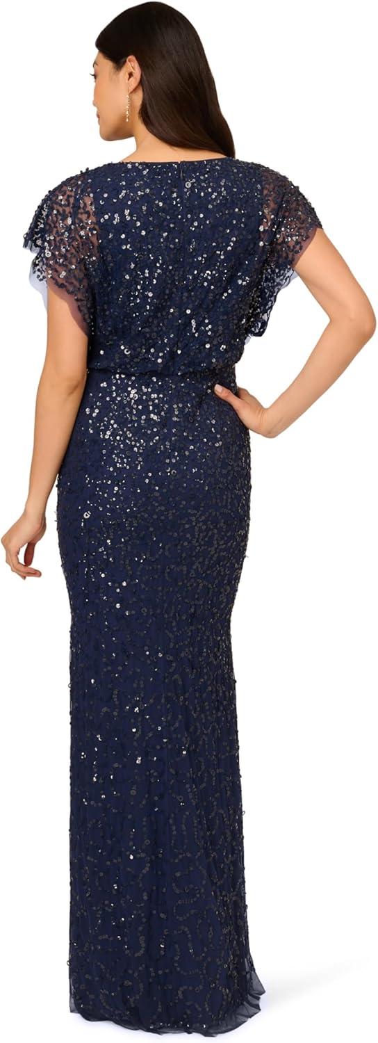 imageAdrianna Papell Womens Beaded Mermaid Long DressMidnight Multi