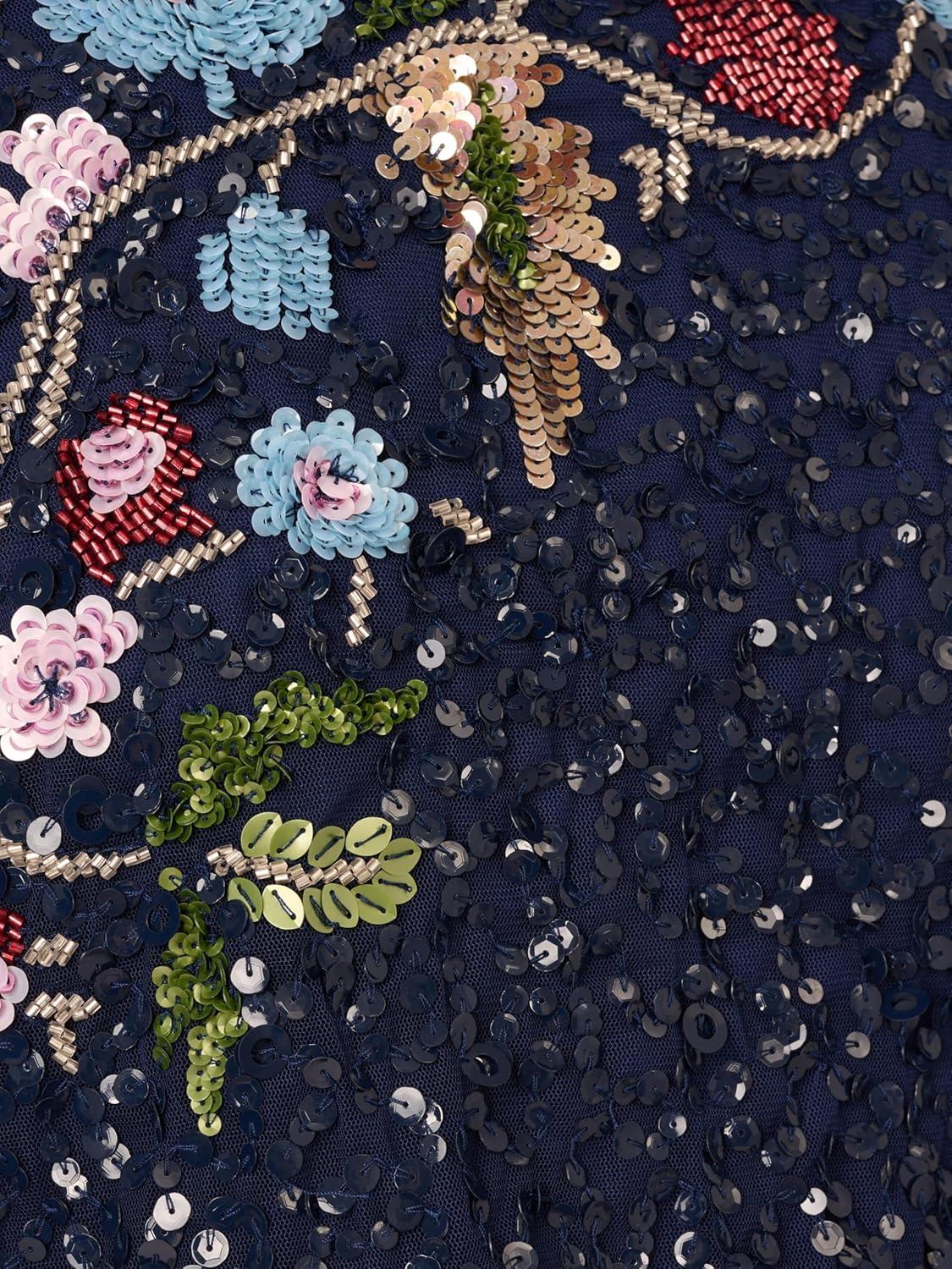 imageAdrianna Papell Womens Beaded Mermaid Long DressMidnight Multi