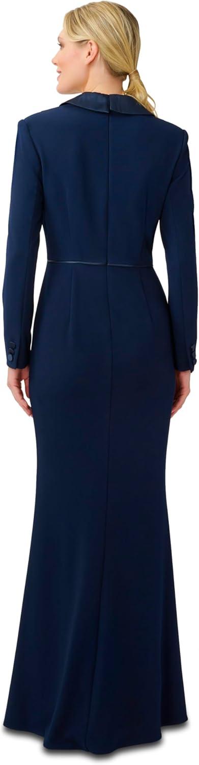 imageAdrianna Papell Womens Crepe Tuxedo GownMidnight