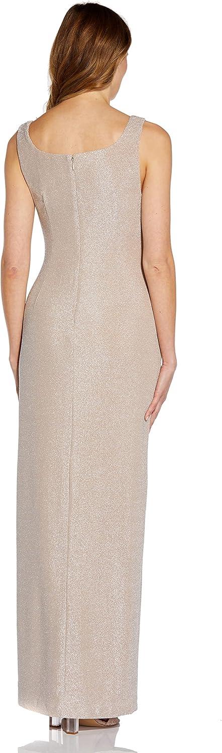 imageAdrianna Papell Womens Metallic Knit GownChampagne