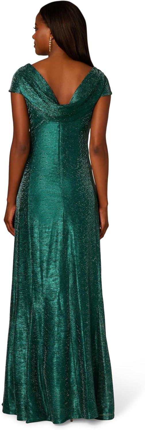 imageAdrianna Papell Womens Metallic Knit GownEmerald