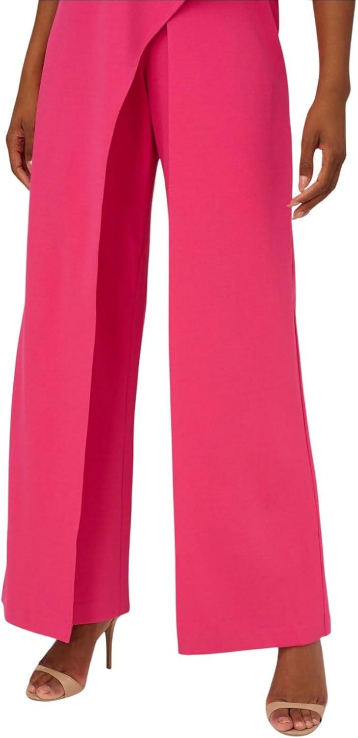 imageAdrianna Papell Womens PlusSize One Shoulder Crepe Melania Jumpsuit PlusIvory