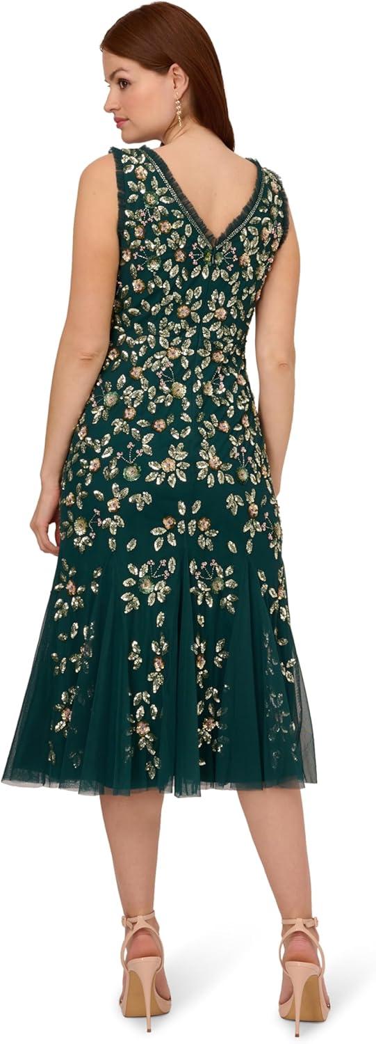 imageAdrianna Papell Womens Ruffle Bead DressGem Green
