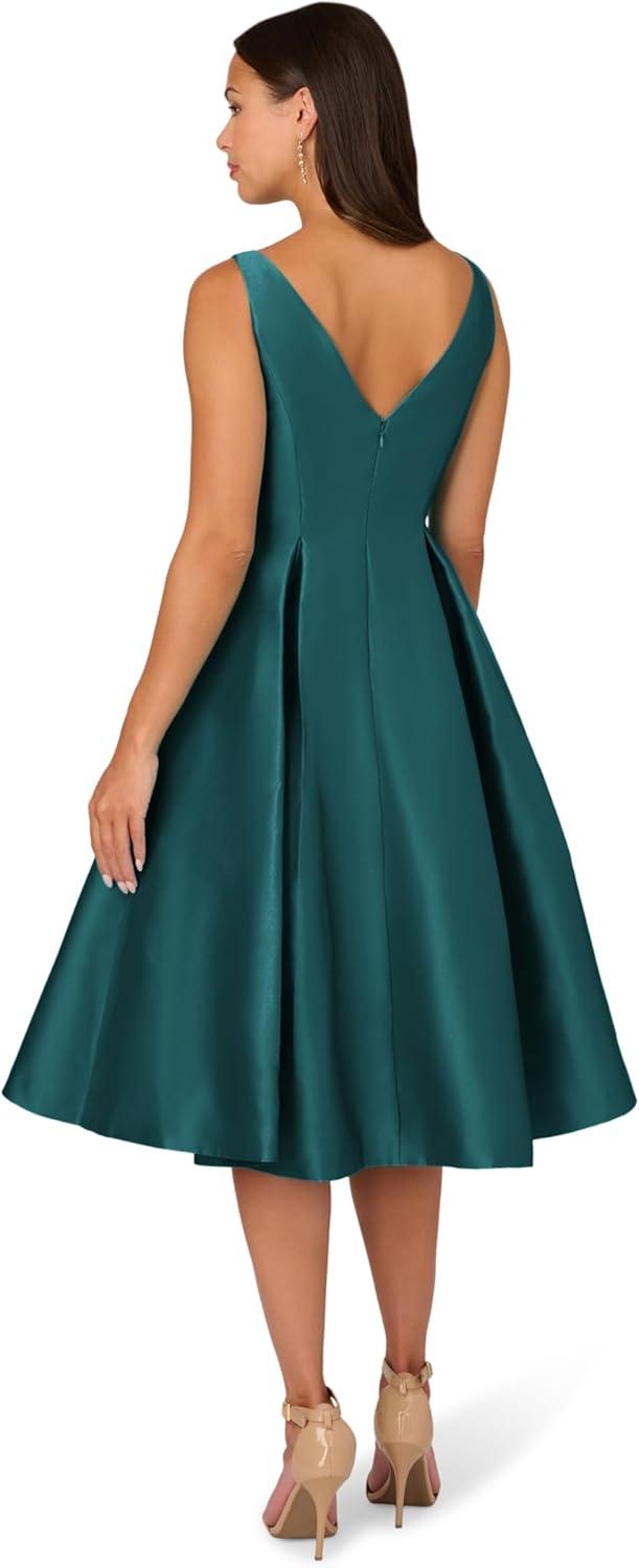 imageAdrianna Papell Womens Sleeveless Tea Length Dress Lily Teal 10