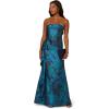 imageAdrianna Papell Strapless Draped Floral Jacquard Gown