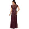 imageAdrianna Papell Womens Beaded Godet Long DressDeep Amethyst