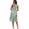imageAdrianna Papell Womens Floral Printed Veiled DressBlueIvory Multi