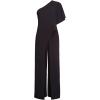 imageAdrianna Papell Womens PlusSize One Shoulder Crepe Melania Jumpsuit PlusBlack
