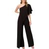imageAdrianna Papell Womens PlusSize One Shoulder Crepe Melania Jumpsuit PlusIvory