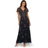 imageAdrianna Papell Short Sleeve Floral Beaded Mermaid Gown