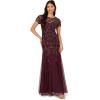 imageAdrianna Papell Womens Beaded Godet Long DressDeep Amethyst