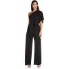 imageAdrianna Papell Womens PlusSize One Shoulder Crepe Melania Jumpsuit PlusBlack