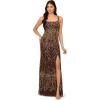 imageAdrianna Papell Womens Sleeveless Bead Long DressChocolate