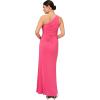 imageAdrianna Papell Floral Print Chiffon Gown with One Shoulder NecklinePink Lotus