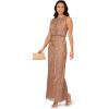 imageAdrianna Papell Bead Blouson Long Dress Rose GoldStone